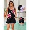 image:imageArolina Womens Plus Size Swim Romper One Piece Swimsuits Modest Bathing Suit with Pockets S24WHot Pink Floral