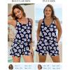 image:imageArolina Womens Plus Size Swim Romper One Piece Swimsuits Modest Bathing Suit with Pockets S24WNavy White Floral