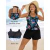 image:imageArolina Womens Plus Size Swim Romper One Piece Swimsuits Modest Bathing Suit with Pockets S24WPink Blue Floral