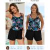 image:imageArolina Womens Plus Size Swim Romper One Piece Swimsuits Modest Bathing Suit with Pockets S24WPink Blue Floral