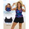 image:imageArolina Womens Plus Size Swim Romper One Piece Swimsuits Modest Bathing Suit with Pockets S24WPurple Pineapple