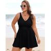 image:imageArolina Womens Plus Size Tankini Swimsuits Two Piece Tummy Control Swim Dress Hide Belly Bathing Suits with BoyshortsBlack