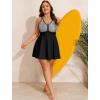 image:imageArolina Womens Plus Size Tankini Swimsuits Two Piece Tummy Control Swim Dress Hide Belly Bathing Suits with BoyshortsBlack White Stripes