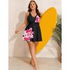 image:imageArolina Womens Plus Size Tankini Swimsuits Two Piece Tummy Control Swim Dress Hide Belly Bathing Suits with BoyshortsFloral Black