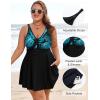 image:imageArolina Womens Plus Size Tankini Swimsuits Two Piece Tummy Control Swim Dress Hide Belly Bathing Suits with BoyshortsFluorescent Leaves