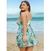 image:imageArolina Womens Plus Size Tankini Swimsuits Two Piece Tummy Control Swim Dress Hide Belly Bathing Suits with BoyshortsGreen White Flower
