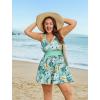 image:imageArolina Womens Plus Size Tankini Swimsuits Two Piece Tummy Control Swim Dress Hide Belly Bathing Suits with BoyshortsGreen White Flower