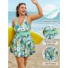 image:imageArolina Womens Plus Size Tankini Swimsuits Two Piece Tummy Control Swim Dress Hide Belly Bathing Suits with BoyshortsGreen White Flower