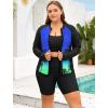 image:imageArolina Womens Rash Guard Long Sleeve Swim Shirts Swimsuit 2026 Bathing Suit with Womens Swim Shorts amp Two PocketsBlue Coconut Tree
