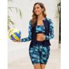 image:imageArolina Womens Rash Guard Long Sleeve Swim Shirts Swimsuit 2026 Bathing Suit with Womens Swim Shorts amp Two PocketsBlue Navy