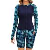 image:imageArolina Womens Rash Guard Long Sleeve Swim Shirts Swimsuit 2026 Bathing Suit with Womens Swim Shorts amp Two PocketsBlue Navy
