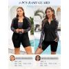 image:imageArolina Womens Rash Guard Long Sleeve Swim Shirts Swimsuit 2026 Bathing Suit with Womens Swim Shorts amp Two PocketsBrown