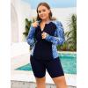 image:imageArolina Womens Rash Guard Long Sleeve Swim Shirts Swimsuit 2026 Bathing Suit with Womens Swim Shorts amp Two PocketsDark Blue