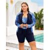 image:imageArolina Womens Rash Guard Long Sleeve Swim Shirts Swimsuit 2026 Bathing Suit with Womens Swim Shorts amp Two PocketsDark Blue