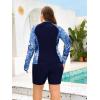 image:imageArolina Womens Rash Guard Long Sleeve Swim Shirts Swimsuit 2026 Bathing Suit with Womens Swim Shorts amp Two PocketsDark Blue