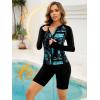 image:imageArolina Womens Rash Guard Long Sleeve Swim Shirts Swimsuit 2026 Bathing Suit with Womens Swim Shorts amp Two PocketsGreen