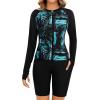 image:imageArolina Womens Rash Guard Long Sleeve Swim Shirts Swimsuit 2026 Bathing Suit with Womens Swim Shorts amp Two PocketsGreen