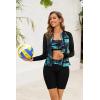 image:imageArolina Womens Rash Guard Long Sleeve Swim Shirts Swimsuit 2026 Bathing Suit with Womens Swim Shorts amp Two PocketsGreen