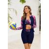 image:imageArolina Womens Rash Guard Long Sleeve Swim Shirts Swimsuit 2026 Bathing Suit with Womens Swim Shorts amp Two PocketsHot Pink