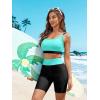 image:imageArolina Womens Rash Guard Long Sleeve Swim Shirts Swimsuit 2026 Bathing Suit with Womens Swim Shorts amp Two PocketsLake Green
