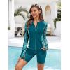 image:imageArolina Womens Rash Guard Long Sleeve Swim Shirts Swimsuit 2026 Bathing Suit with Womens Swim Shorts amp Two PocketsMalachite Green
