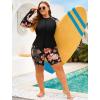 image:imageArolina Womens Rash Guard Long Sleeve Swim Shirts Swimsuit 2026 Bathing Suit with Womens Swim Shorts amp Two PocketsOrange