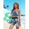 image:imageArolina Womens Rash Guard Long Sleeve Swim Shirts Swimsuit 2026 Bathing Suit with Womens Swim Shorts amp Two PocketsPeacock Blue