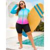 image:imageArolina Womens Rash Guard Long Sleeve Swim Shirts Swimsuit 2026 Bathing Suit with Womens Swim Shorts amp Two PocketsPink Blue
