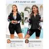 image:imageArolina Womens Rash Guard Long Sleeve Swim Shirts Swimsuit 2026 Bathing Suit with Womens Swim Shorts amp Two PocketsPurple Flowers