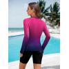 image:imageArolina Womens Rash Guard Long Sleeve Swim Shirts Swimsuit 2026 Bathing Suit with Womens Swim Shorts amp Two PocketsRedblack Gradient
