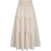 image:imageArolina Womens Summer Maxi Skirt Casual Smocked High Waist Long Skirts Flowy Boho Skirt with Pockets for Beach VacationBeige
