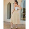 image:imageArolina Womens Summer Maxi Skirt Casual Smocked High Waist Long Skirts Flowy Boho Skirt with Pockets for Beach VacationBeige