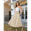 image:imageArolina Womens Summer Maxi Skirt Casual Smocked High Waist Long Skirts Flowy Boho Skirt with Pockets for Beach VacationBeige