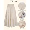 image:imageArolina Womens Summer Maxi Skirt Casual Smocked High Waist Long Skirts Flowy Boho Skirt with Pockets for Beach VacationBeige