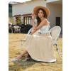 image:imageArolina Womens Summer Maxi Skirt Casual Smocked High Waist Long Skirts Flowy Boho Skirt with Pockets for Beach VacationBeige