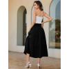 image:imageArolina Womens Summer Maxi Skirt Casual Smocked High Waist Long Skirts Flowy Boho Skirt with Pockets for Beach VacationBlack