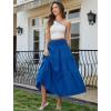 image:imageArolina Womens Summer Maxi Skirt Casual Smocked High Waist Long Skirts Flowy Boho Skirt with Pockets for Beach VacationBlue