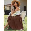 image:imageArolina Womens Summer Maxi Skirt Casual Smocked High Waist Long Skirts Flowy Boho Skirt with Pockets for Beach VacationBrowm