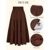 image:imageArolina Womens Summer Maxi Skirt Casual Smocked High Waist Long Skirts Flowy Boho Skirt with Pockets for Beach VacationBrowm