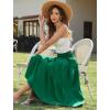 image:imageArolina Womens Summer Maxi Skirt Casual Smocked High Waist Long Skirts Flowy Boho Skirt with Pockets for Beach VacationGreen