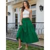 image:imageArolina Womens Summer Maxi Skirt Casual Smocked High Waist Long Skirts Flowy Boho Skirt with Pockets for Beach VacationGreen