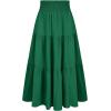 image:imageArolina Womens Summer Maxi Skirt Casual Smocked High Waist Long Skirts Flowy Boho Skirt with Pockets for Beach VacationGreen