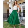 image:imageArolina Womens Summer Maxi Skirt Casual Smocked High Waist Long Skirts Flowy Boho Skirt with Pockets for Beach VacationGreen