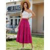 image:imageArolina Womens Summer Maxi Skirt Casual Smocked High Waist Long Skirts Flowy Boho Skirt with Pockets for Beach VacationHot Pink