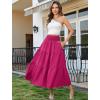 image:imageArolina Womens Summer Maxi Skirt Casual Smocked High Waist Long Skirts Flowy Boho Skirt with Pockets for Beach VacationHot Pink