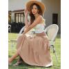 image:imageArolina Womens Summer Maxi Skirt Casual Smocked High Waist Long Skirts Flowy Boho Skirt with Pockets for Beach VacationKhaki