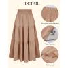 image:imageArolina Womens Summer Maxi Skirt Casual Smocked High Waist Long Skirts Flowy Boho Skirt with Pockets for Beach VacationKhaki