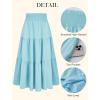 image:imageArolina Womens Summer Maxi Skirt Casual Smocked High Waist Long Skirts Flowy Boho Skirt with Pockets for Beach VacationLight Blue