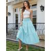 image:imageArolina Womens Summer Maxi Skirt Casual Smocked High Waist Long Skirts Flowy Boho Skirt with Pockets for Beach VacationLight Blue