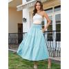 image:imageArolina Womens Summer Maxi Skirt Casual Smocked High Waist Long Skirts Flowy Boho Skirt with Pockets for Beach VacationLight Blue